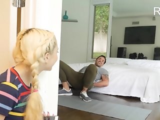 Sexual Addiction With The Stepbrother's Big Dick Working Her Fuck Holes Like A Magic Wand